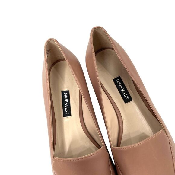 Nine West Abay Smoking genuine leather Flats loafers Size 7.5 barely nude neutra - Picture 4 of 10